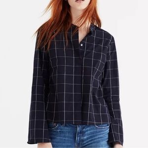 Madewell Windowpane Bell Sleeve Shirt